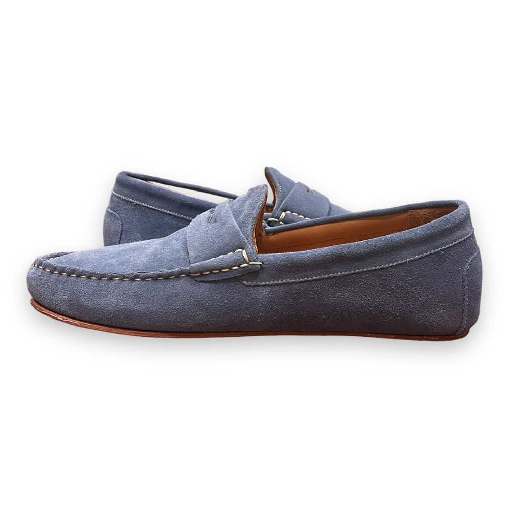 Allen Edmonds Denim Blue Suede leather Slip on Mens Super Sport Penny Loafers